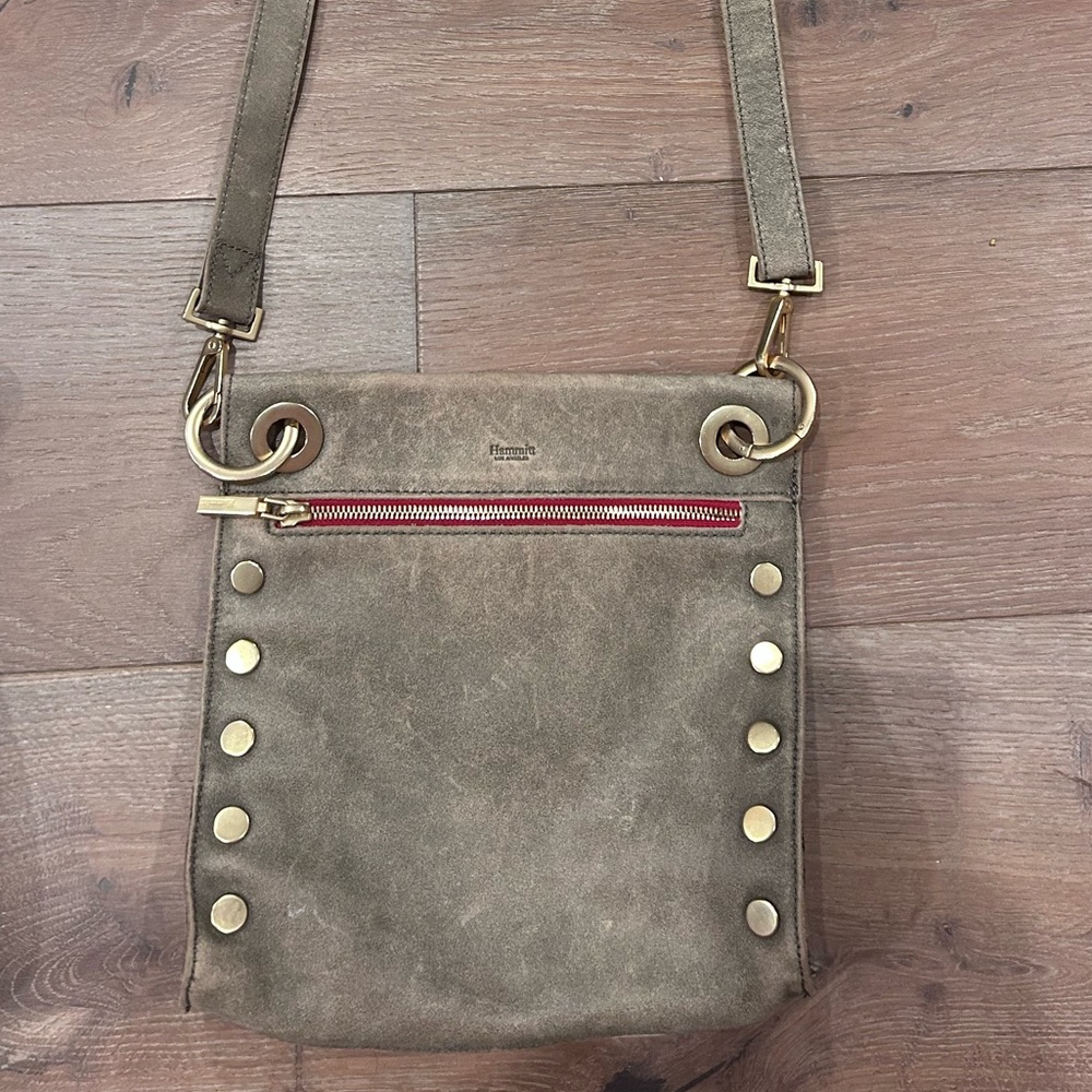 Hammitt Tan Crossbody Bag with Gold Accents
